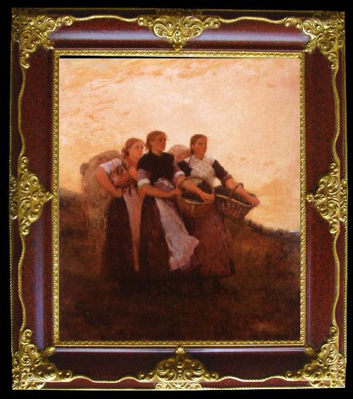 framed  Winslow Homer Listen,Lark, Ta119-3